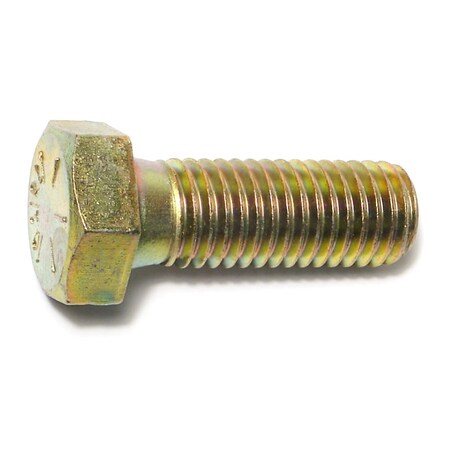 Midwest Fastener Grade 8, 5/8"-11 Hex Head Cap Screw, Zinc Yellow Steel, 1-3/4 in L, 10 PK 00748
